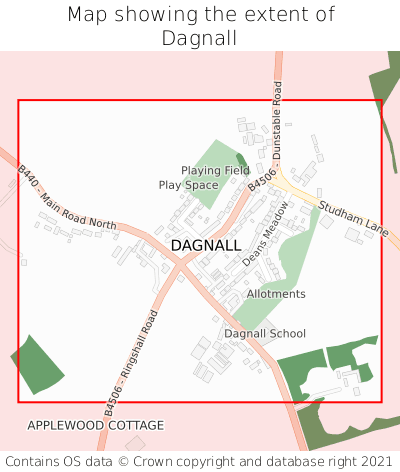 Map showing extent of Dagnall as bounding box