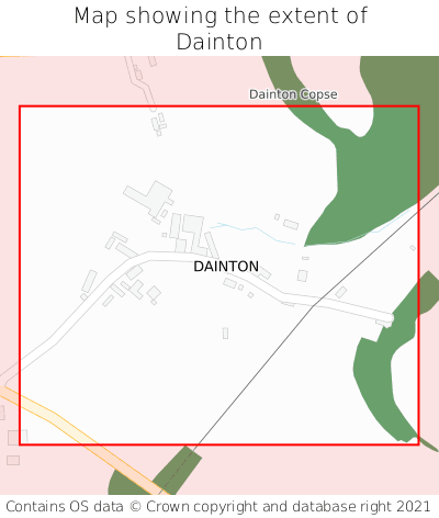 Map showing extent of Dainton as bounding box