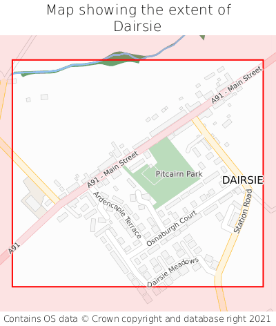 Map showing extent of Dairsie as bounding box
