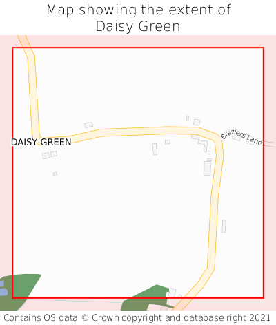 Map showing extent of Daisy Green as bounding box
