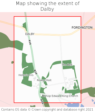 Map showing extent of Dalby as bounding box