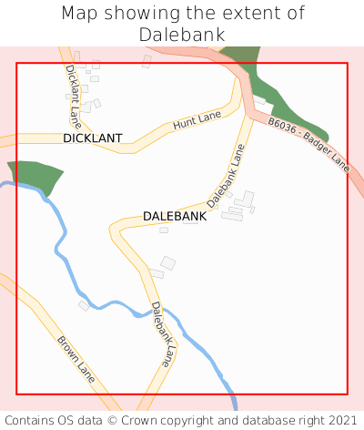 Map showing extent of Dalebank as bounding box