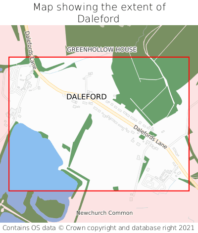 Map showing extent of Daleford as bounding box