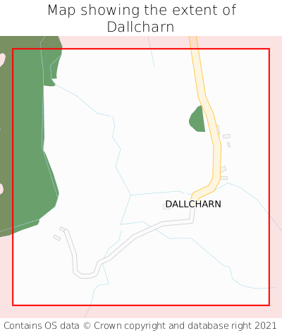 Map showing extent of Dallcharn as bounding box