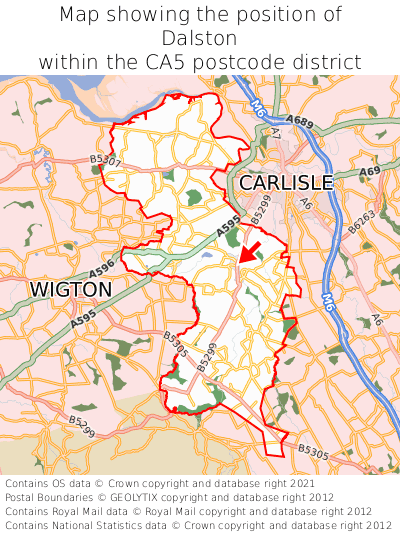 Map showing location of Dalston within CA5