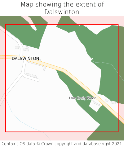 Map showing extent of Dalswinton as bounding box