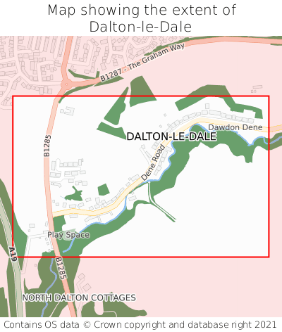 Map showing extent of Dalton-le-Dale as bounding box