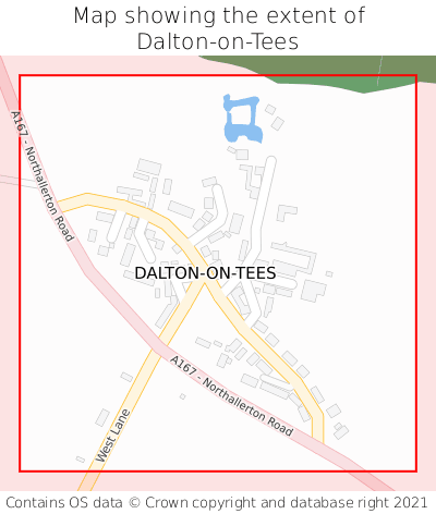 Map showing extent of Dalton-on-Tees as bounding box