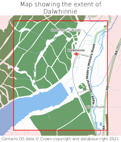 Map showing extent of Dalwhinnie as bounding box
