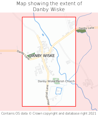 Map showing extent of Danby Wiske as bounding box