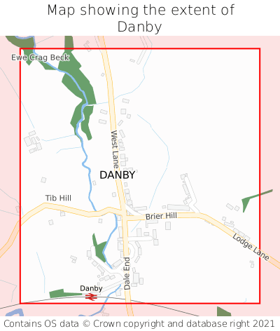 Map showing extent of Danby as bounding box