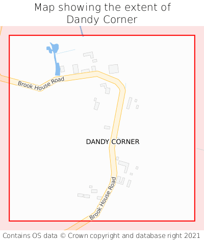 Map showing extent of Dandy Corner as bounding box
