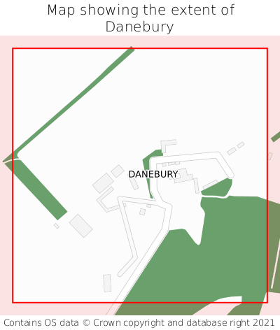 Map showing extent of Danebury as bounding box