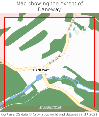 Map showing extent of Daneway as bounding box