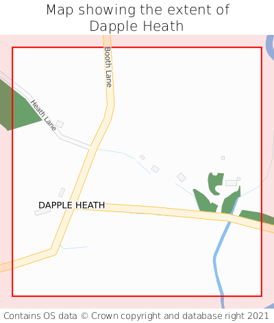 Map showing extent of Dapple Heath as bounding box