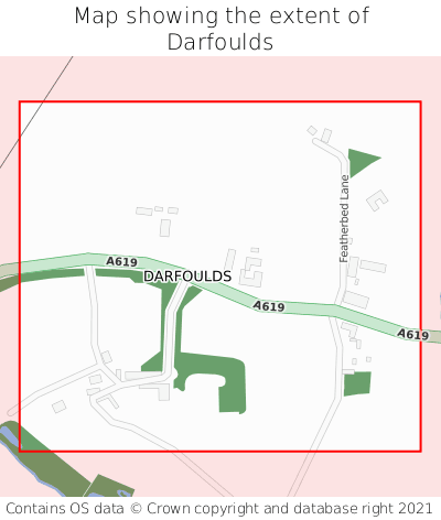 Map showing extent of Darfoulds as bounding box