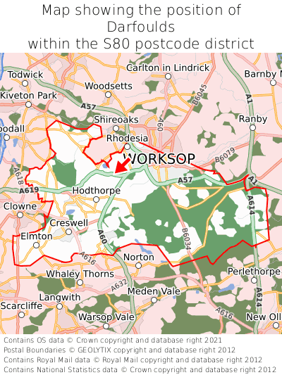 Map showing location of Darfoulds within S80
