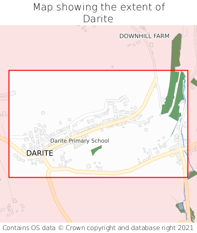 Map showing extent of Darite as bounding box