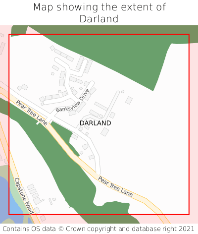 Map showing extent of Darland as bounding box