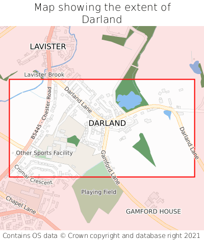 Map showing extent of Darland as bounding box