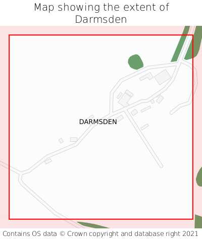 Map showing extent of Darmsden as bounding box