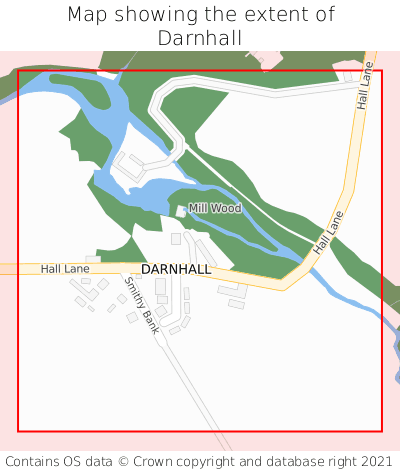 Map showing extent of Darnhall as bounding box