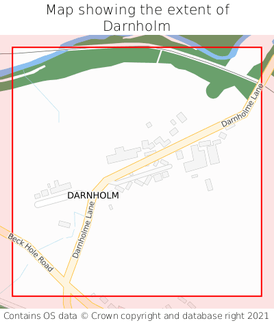 Map showing extent of Darnholm as bounding box