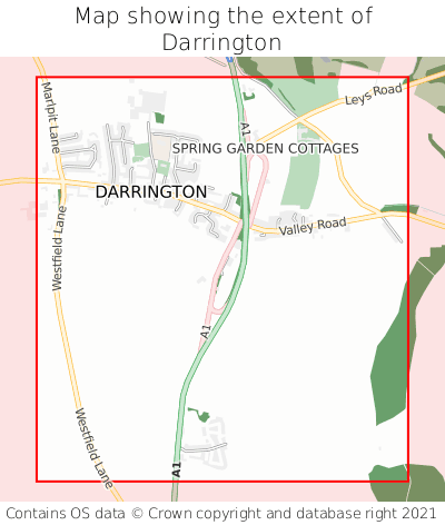 Map showing extent of Darrington as bounding box