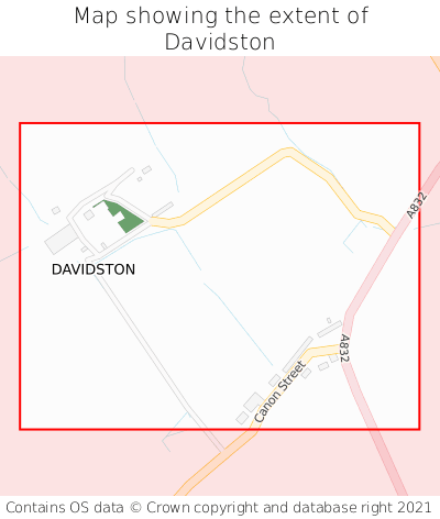 Map showing extent of Davidston as bounding box