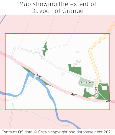 Map showing extent of Davoch of Grange as bounding box