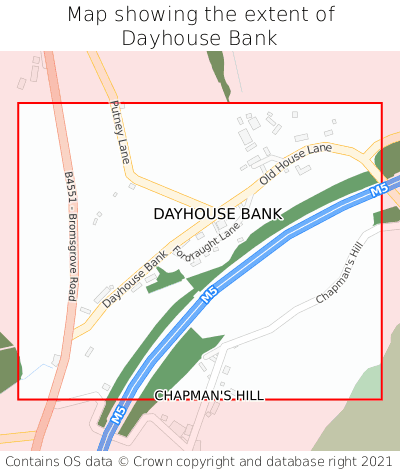Map showing extent of Dayhouse Bank as bounding box