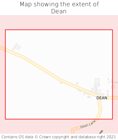 Map showing extent of Dean as bounding box