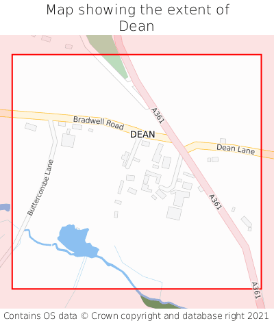 Map showing extent of Dean as bounding box