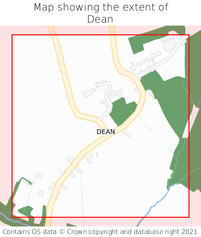 Map showing extent of Dean as bounding box