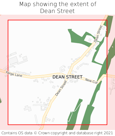 Map showing extent of Dean Street as bounding box