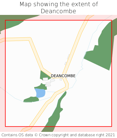 Map showing extent of Deancombe as bounding box