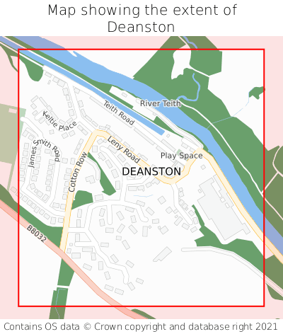 Map showing extent of Deanston as bounding box