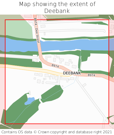 Map showing extent of Deebank as bounding box