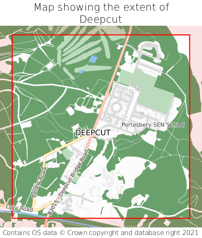 Map showing extent of Deepcut as bounding box