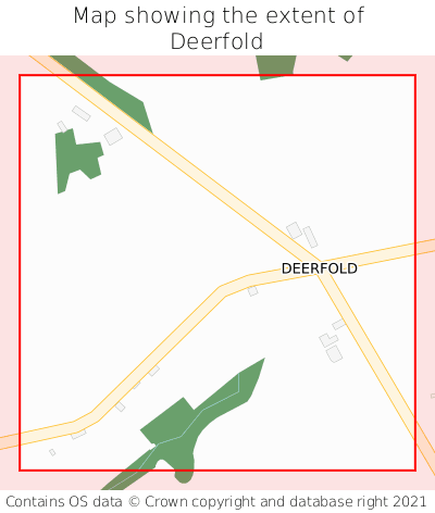 Map showing extent of Deerfold as bounding box