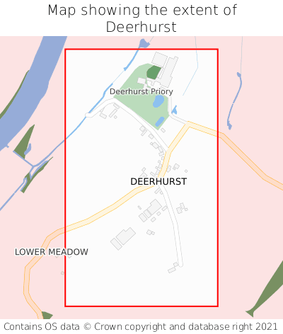 Map showing extent of Deerhurst as bounding box