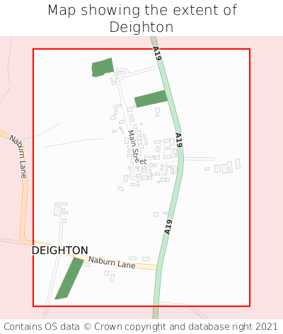 Map showing extent of Deighton as bounding box