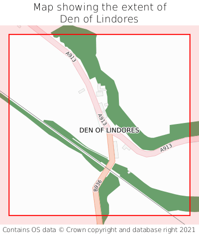 Map showing extent of Den of Lindores as bounding box