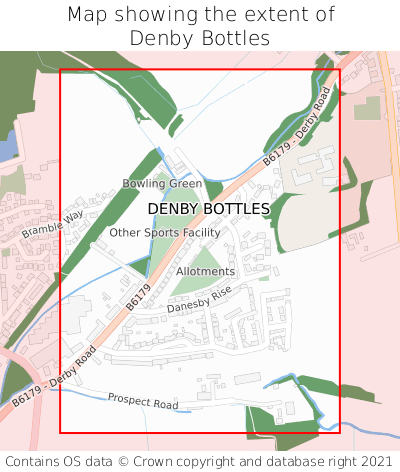 Map showing extent of Denby Bottles as bounding box
