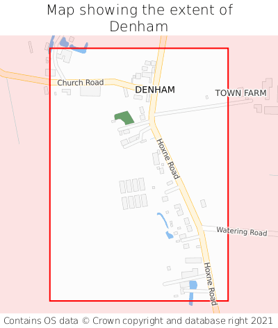 Map showing extent of Denham as bounding box