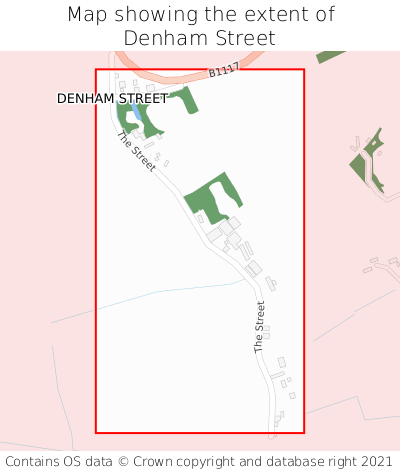 Map showing extent of Denham Street as bounding box