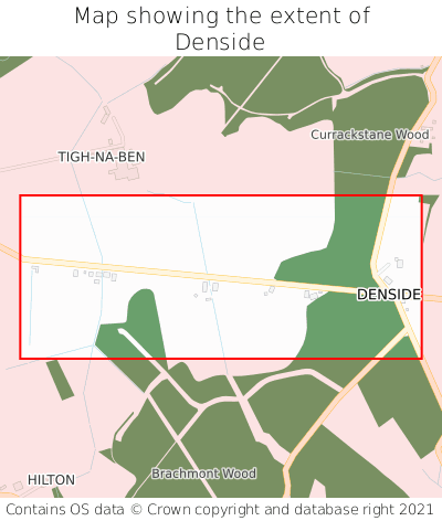 Map showing extent of Denside as bounding box