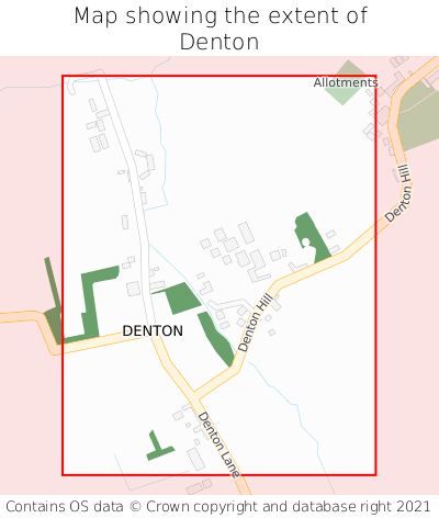 Map showing extent of Denton as bounding box