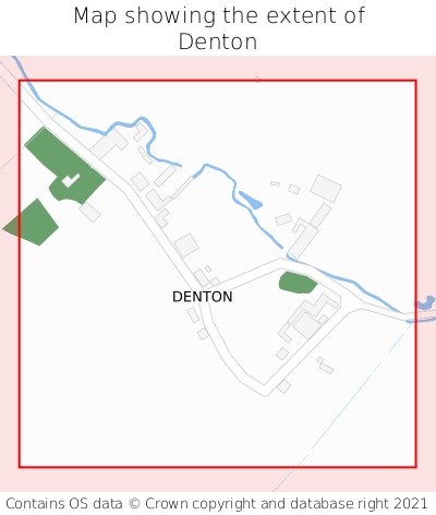 Map showing extent of Denton as bounding box