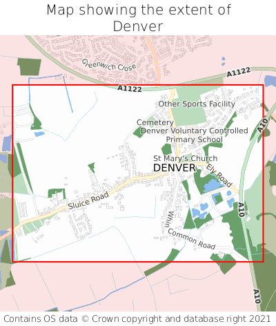 Map showing extent of Denver as bounding box